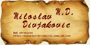 Miloslav Divjaković vizit kartica